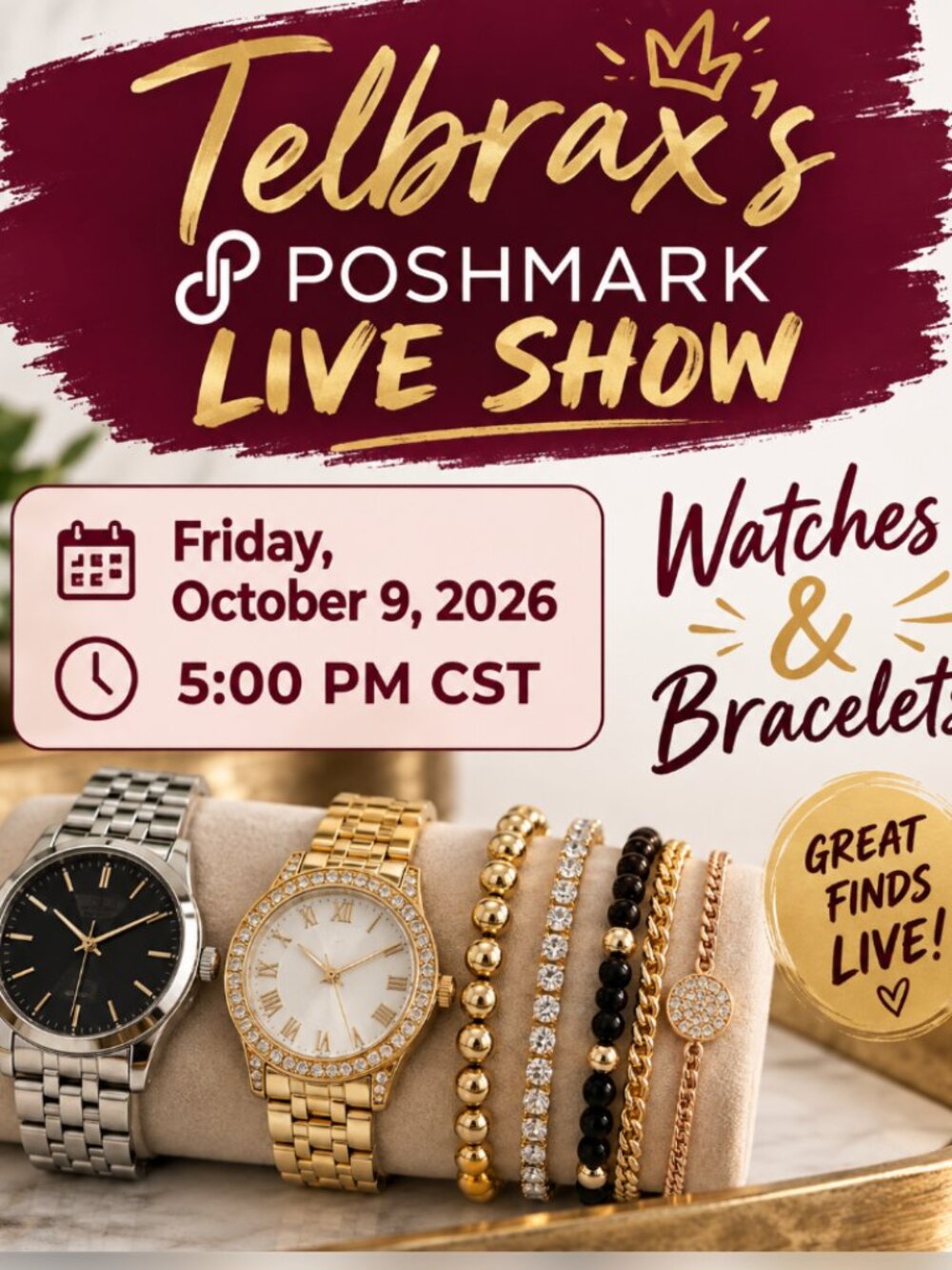 TELBRAX IS GOING LIVE- MODERN TO VINTAGE BRACELETS & WATCHES
